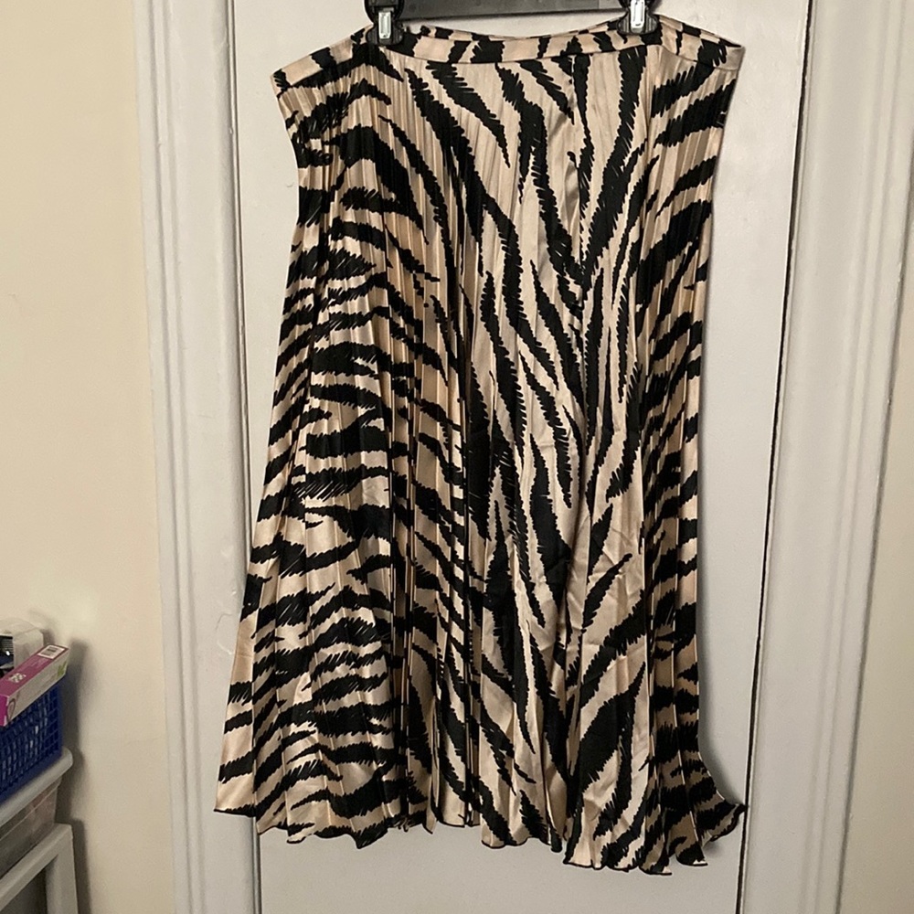 Asos pleated tiger print satin skirt